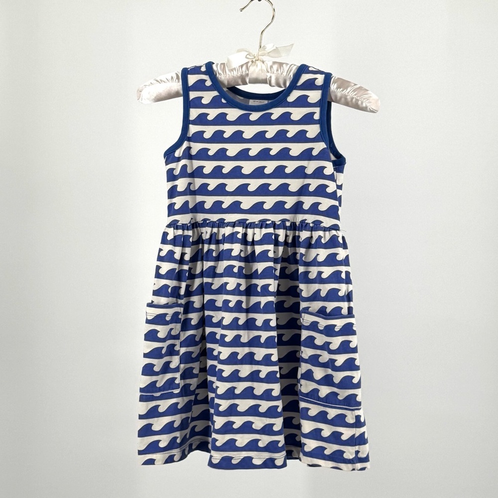 Hanna Andersson Girl’s Summer Waves Sleeveless Print Dress Size 6-7